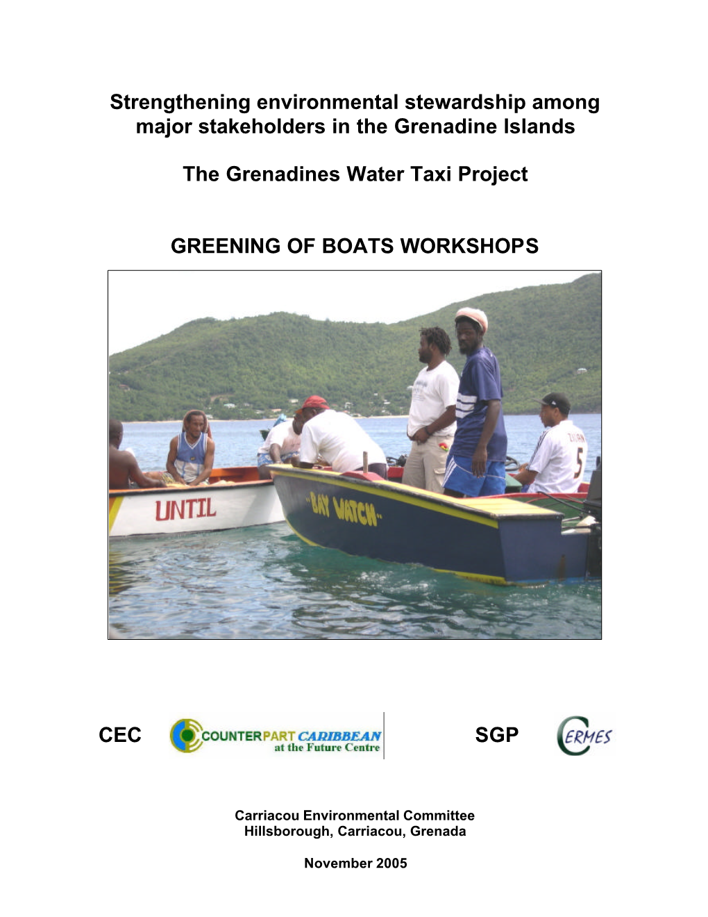 Grenadines Water Taxi Greening of Boats Workshop