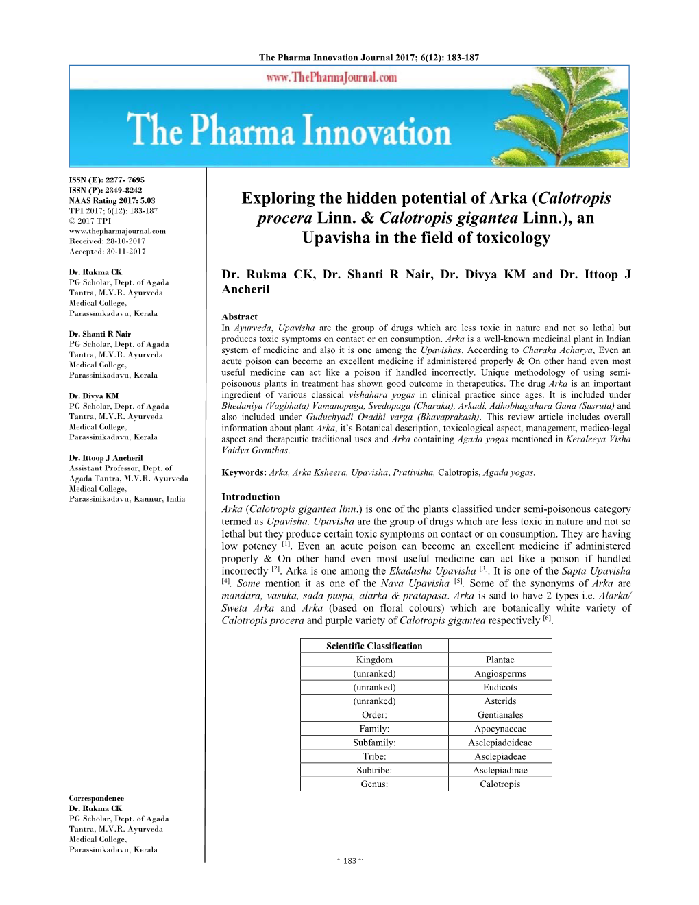 Exploring the Hidden Potential of Arka (Calotropis Procera Linn