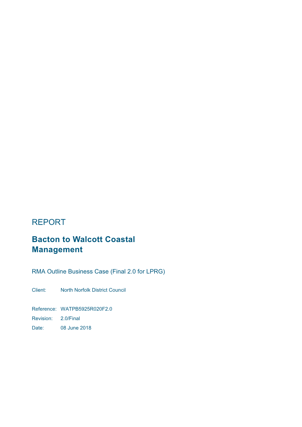 REPORT Bacton to Walcott Coastal Management