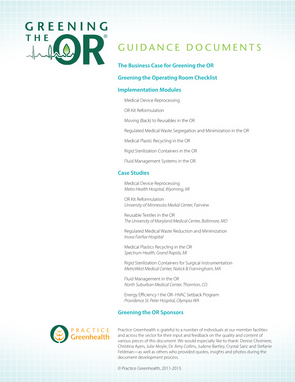 Guidance Documents