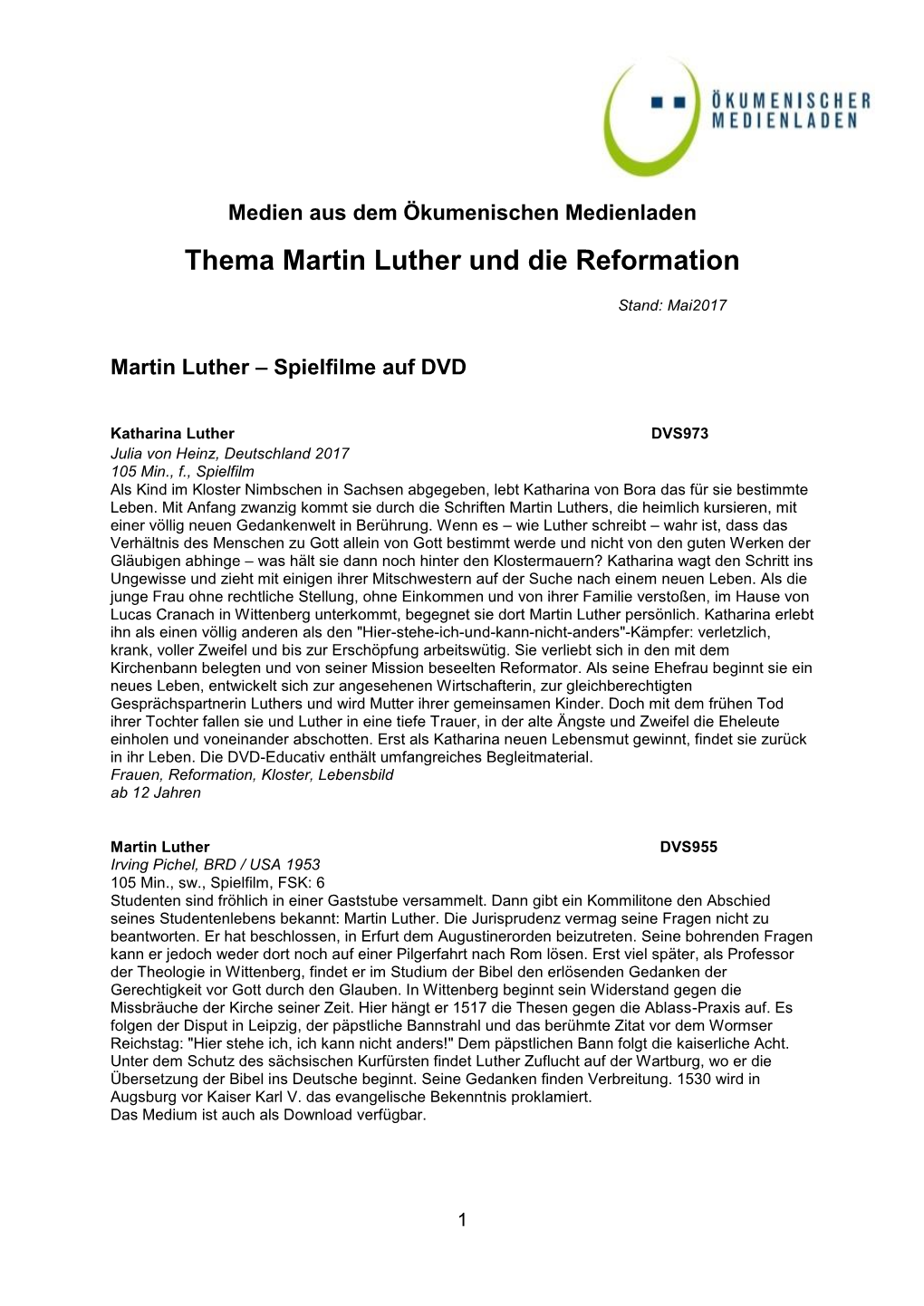 Thema Martin Luther Und Die Reformation