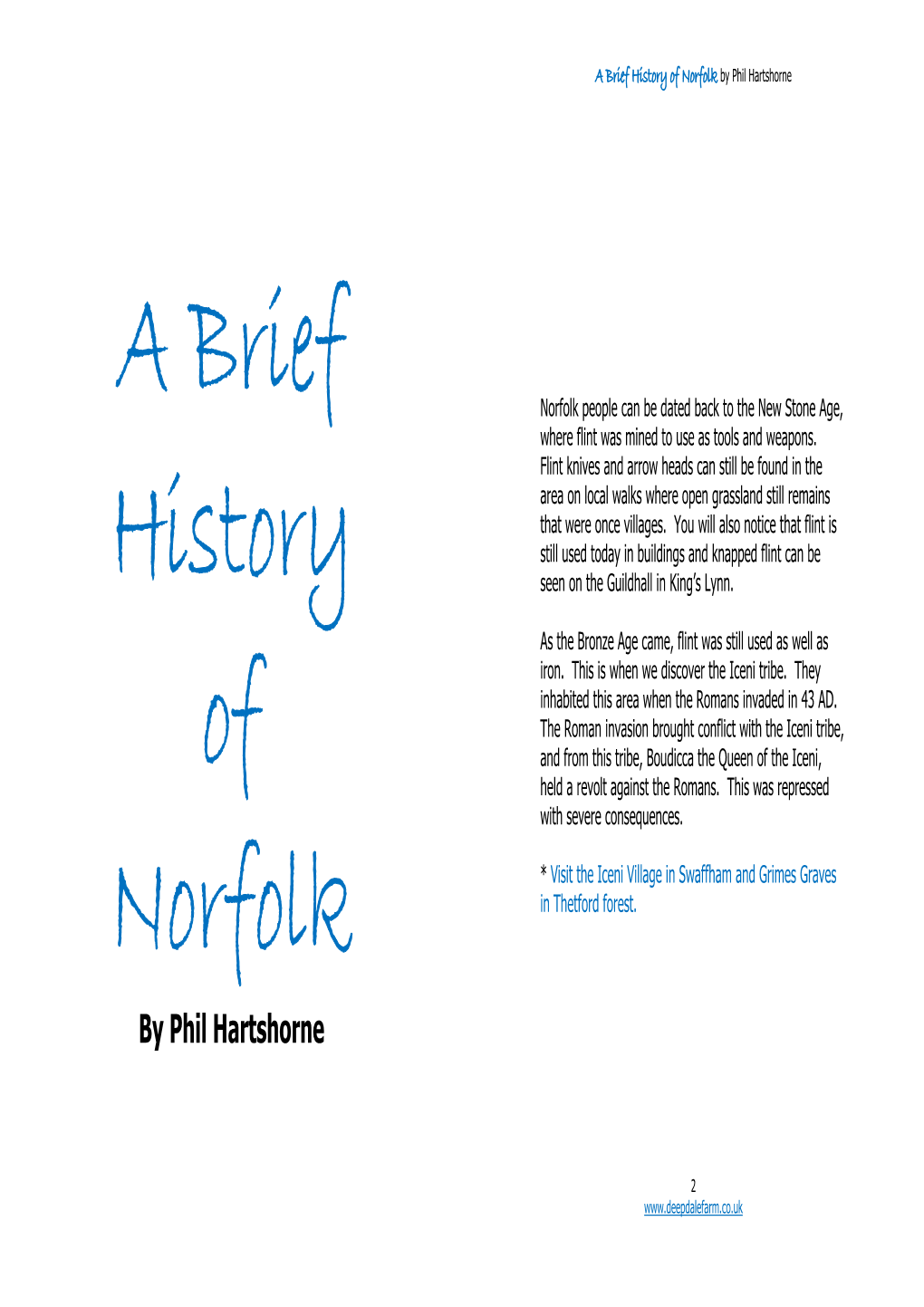 A Brief History of Norfolk by Phil Hartshorne