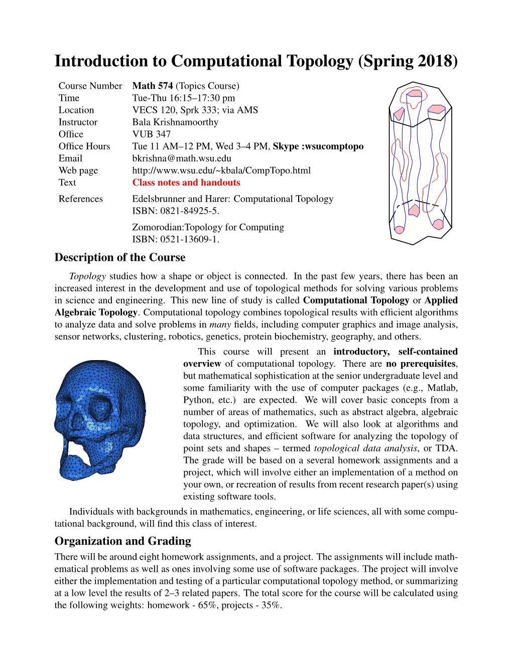 Introduction to Computational Topology (Spring 2018)