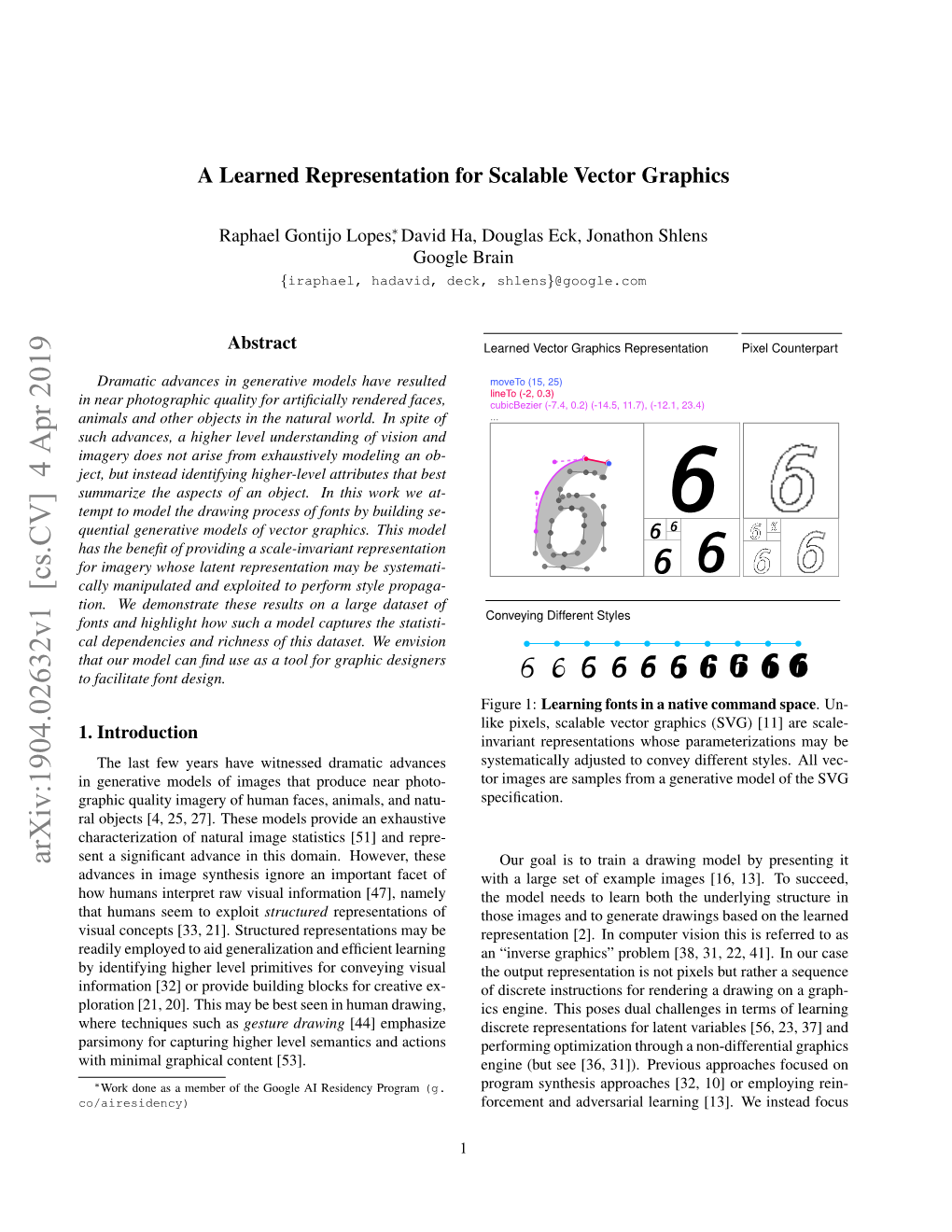 A Learned Representation for Scalable Vector Graphics