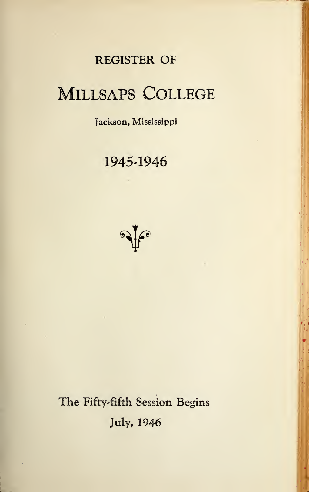 Millsaps College Catalog, 1945-1946