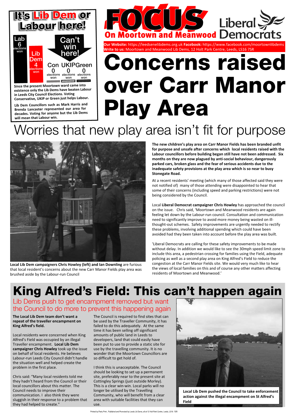 Concerns Raised Over Carr Manor Play Area