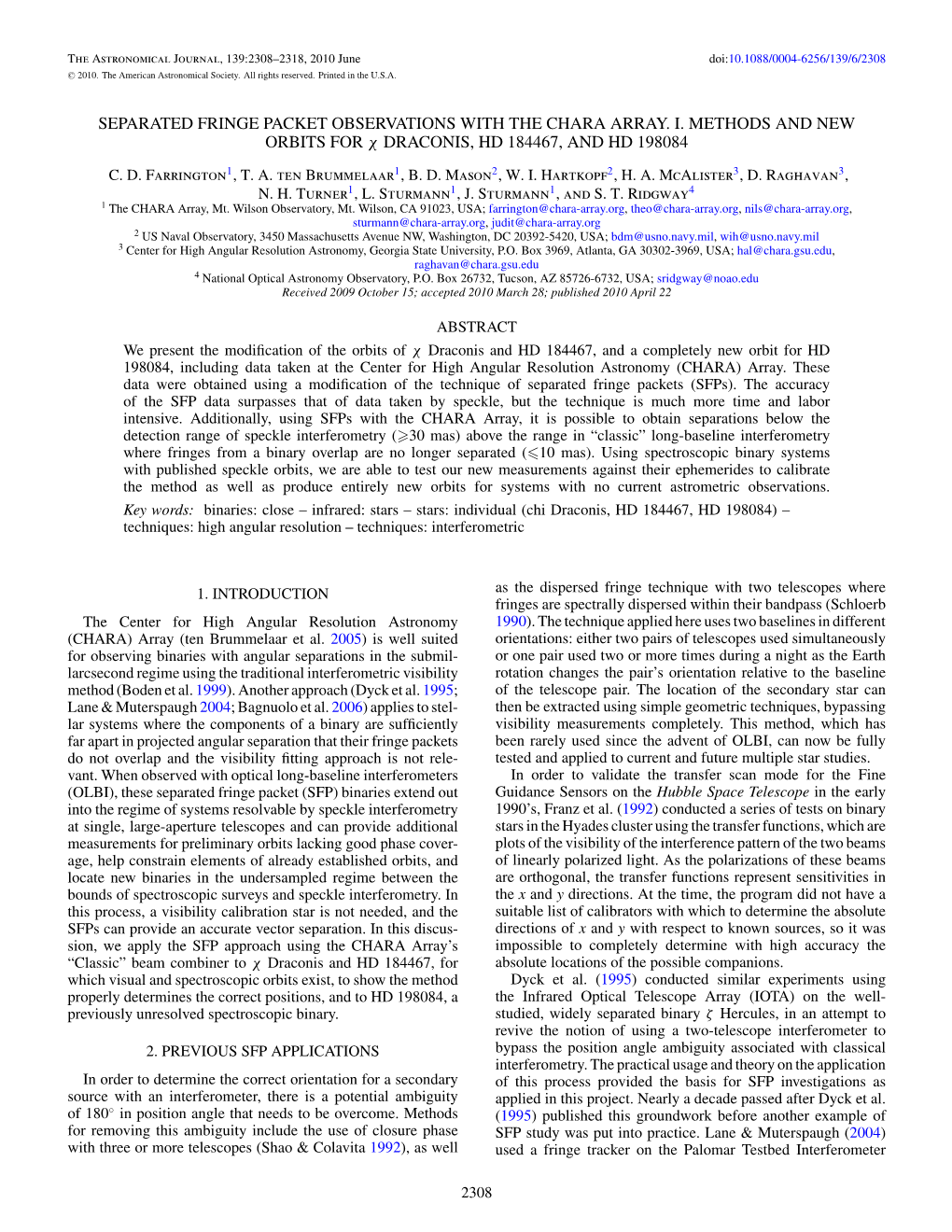 Separated Fringe Packet Observations with the Chara Array