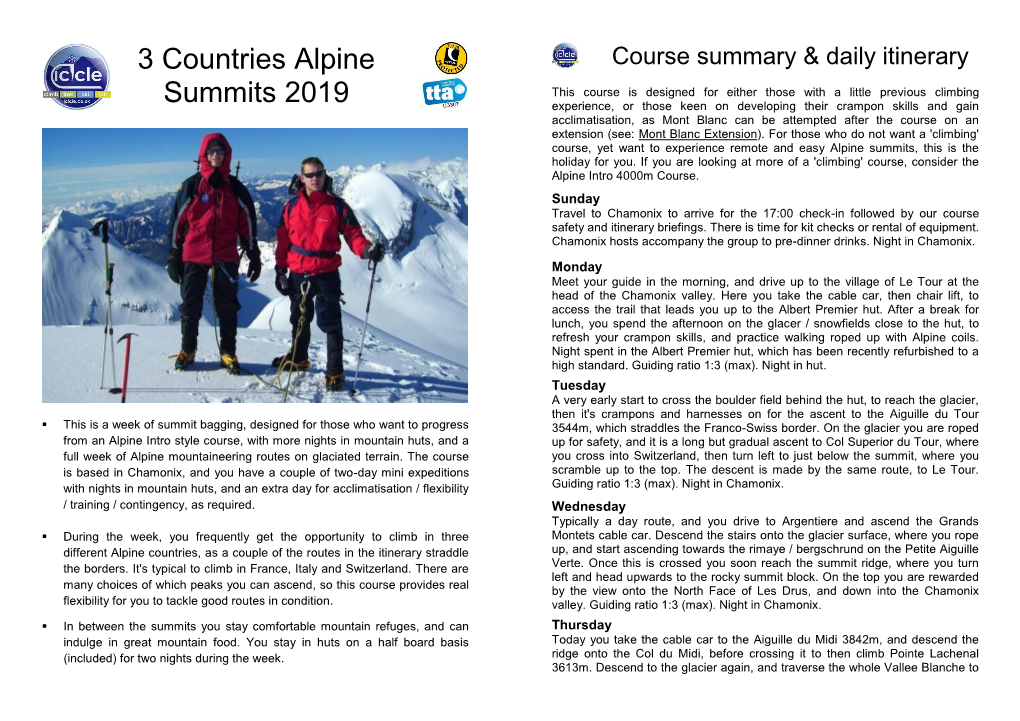 3 Countries Alpine Summits 2019