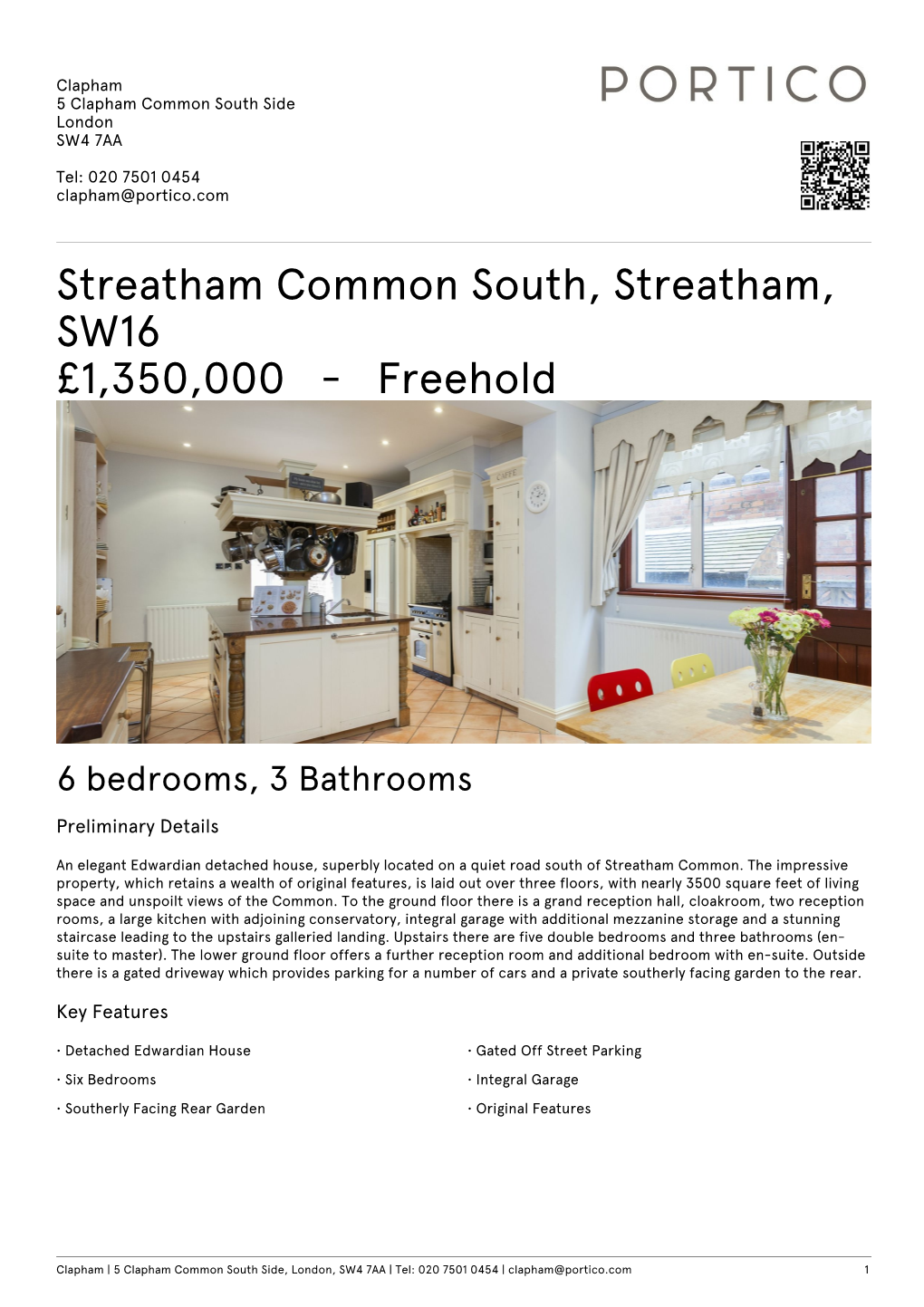 Streatham Common South, Streatham, SW16 £1350000