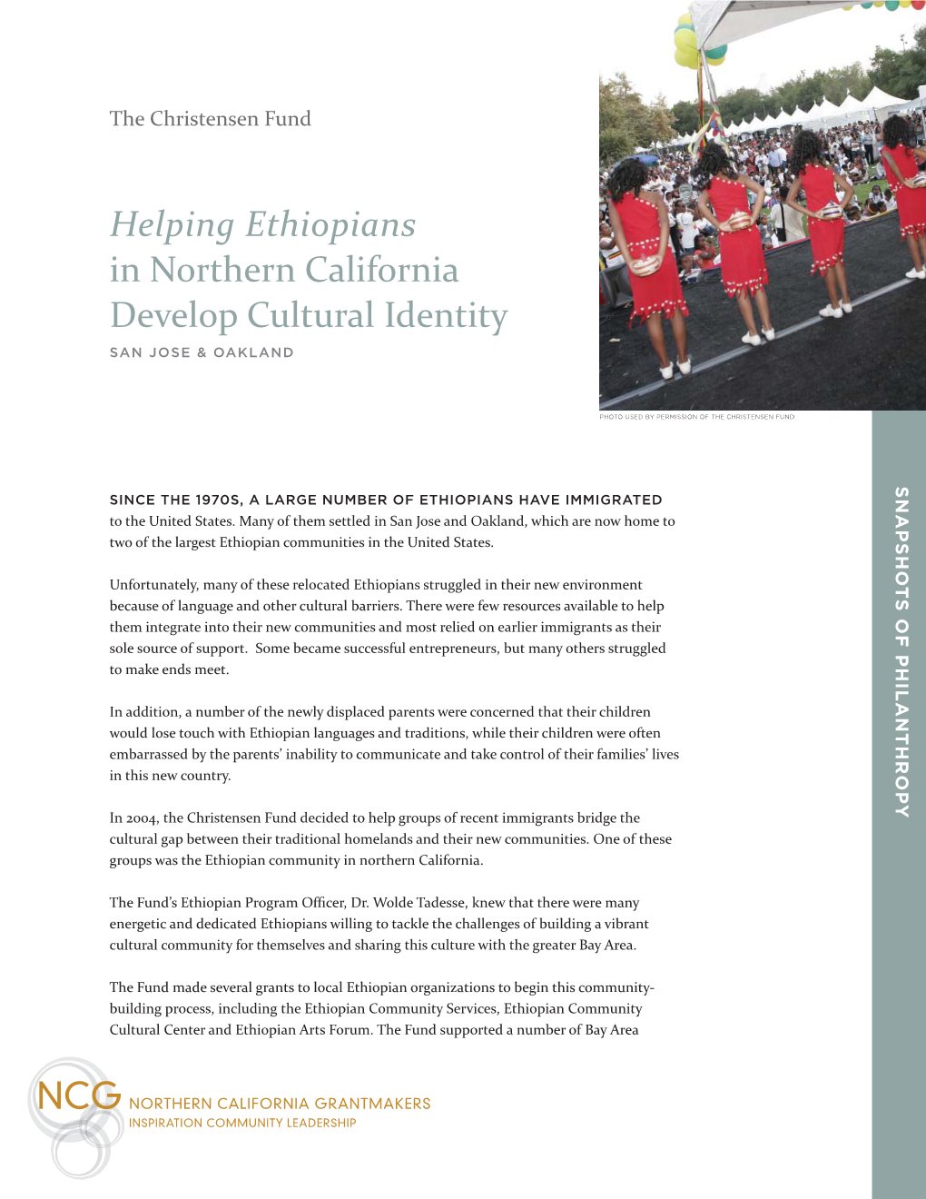 Helping Ethiopians in Northern California Develop Cultural Identity