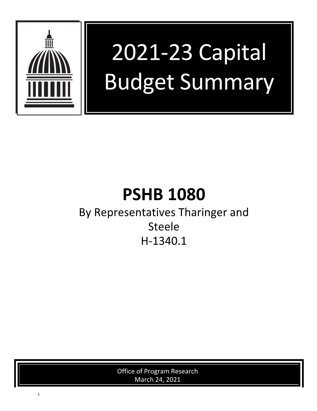 2021-23 Capital Budget Summary