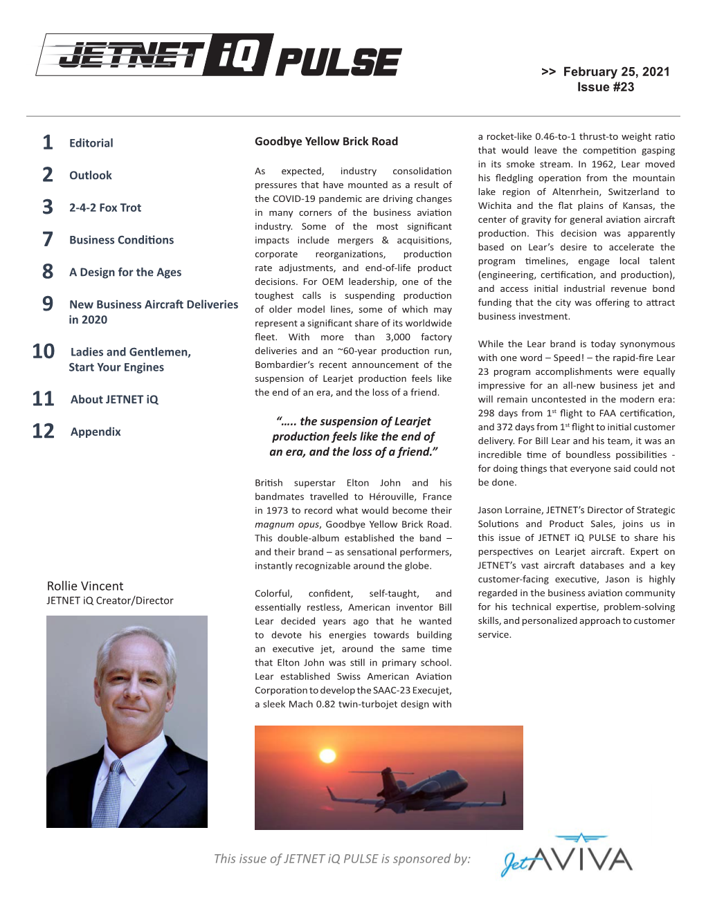 BUSINESS AVIATION MARKET INTELLIGENCE 1 >> February 25, 2021 Issue #23