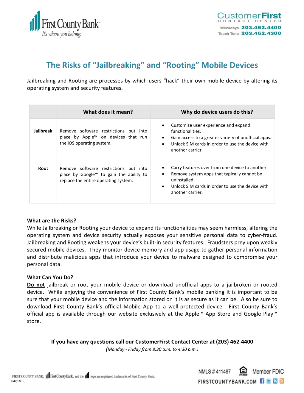 The Risks of “Jailbreaking” and “Rooting” Mobile Devices