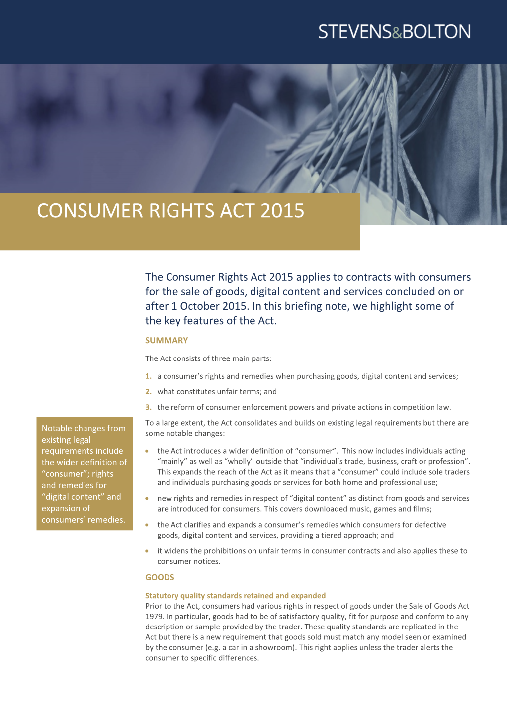 Consumer Rights Act 2015