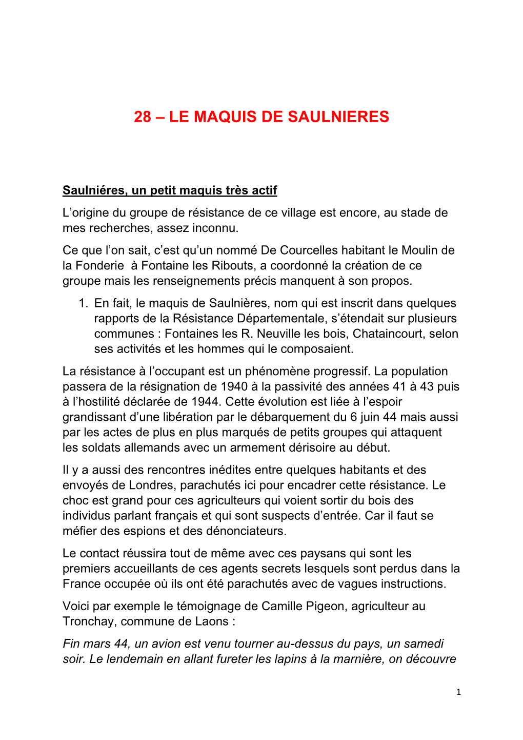 Le Maquis De Saulnieres