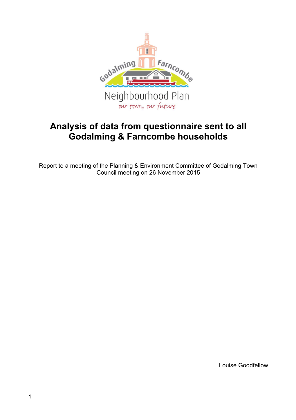Analysis of Data from Questionnaire Sent to All Godalming & Farncombe