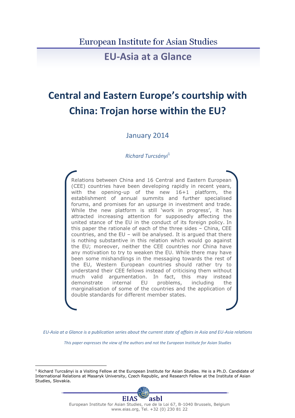 CEE As China's Trojan Horse