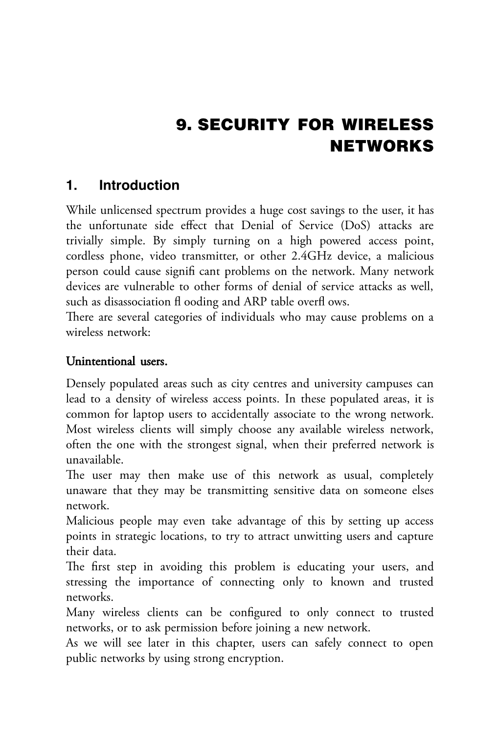 Security for Wireless Networks