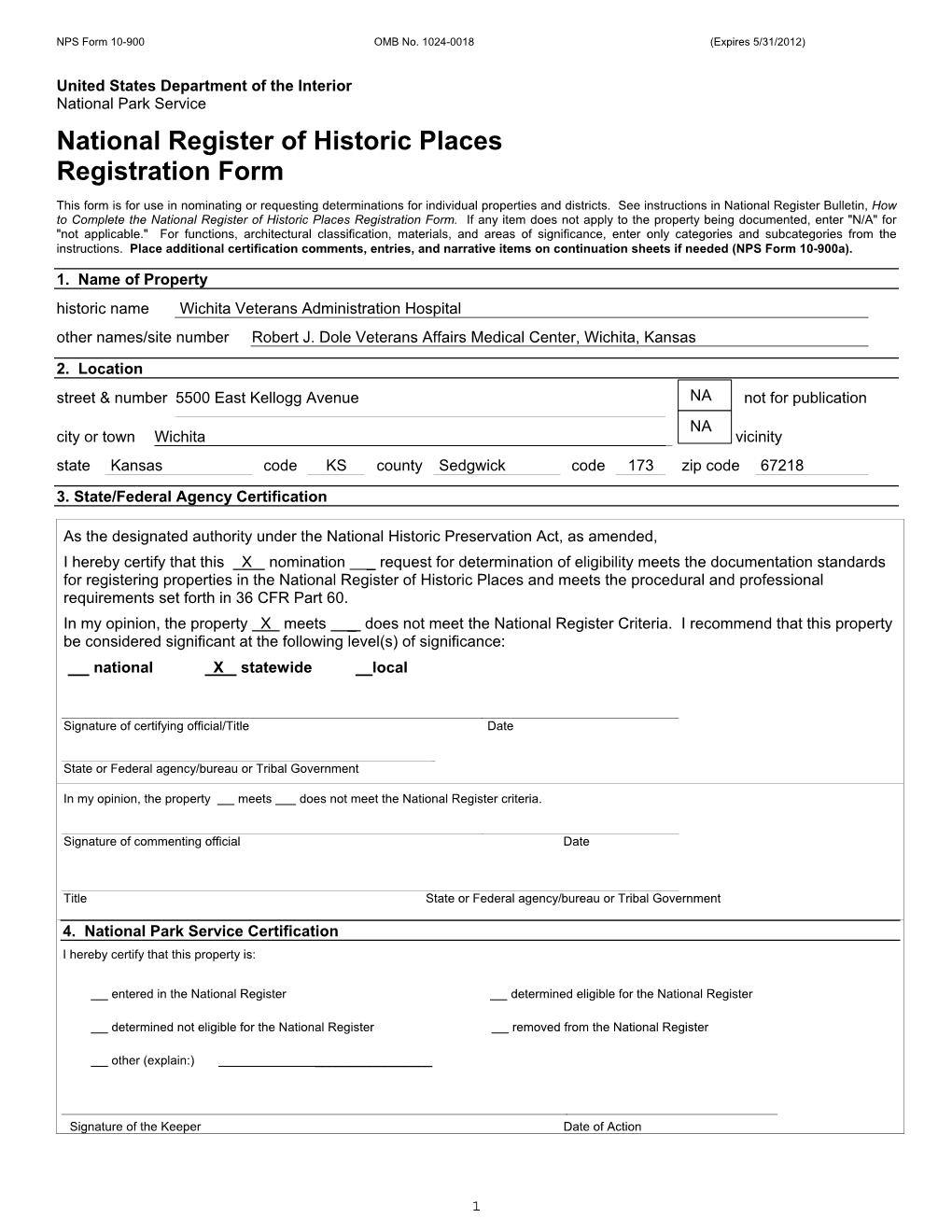 National Register of Historic Places Registration Form