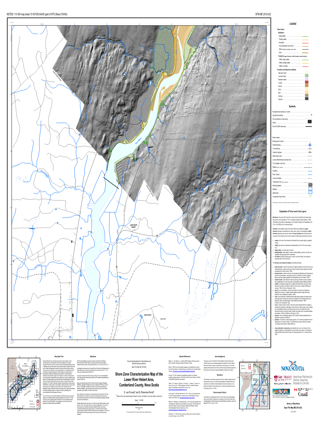 Open File Map ME 2012-022: Shore Zone Characterization Map of The