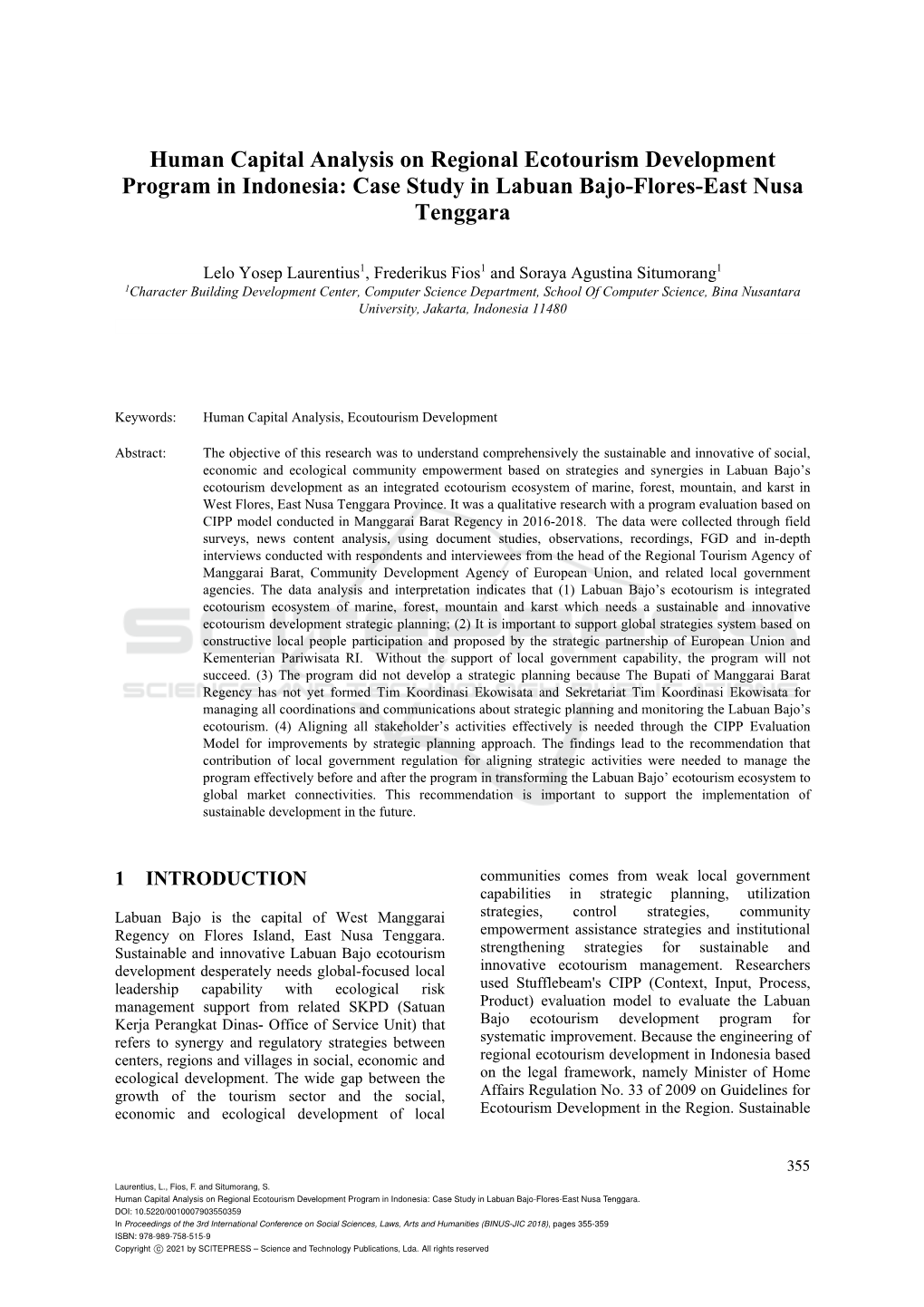 Case Study in Labuan Bajo-Flores-East Nusa Tenggara