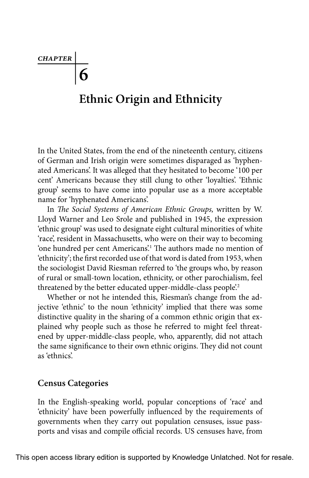 Ethnic Origin and Ethnicity