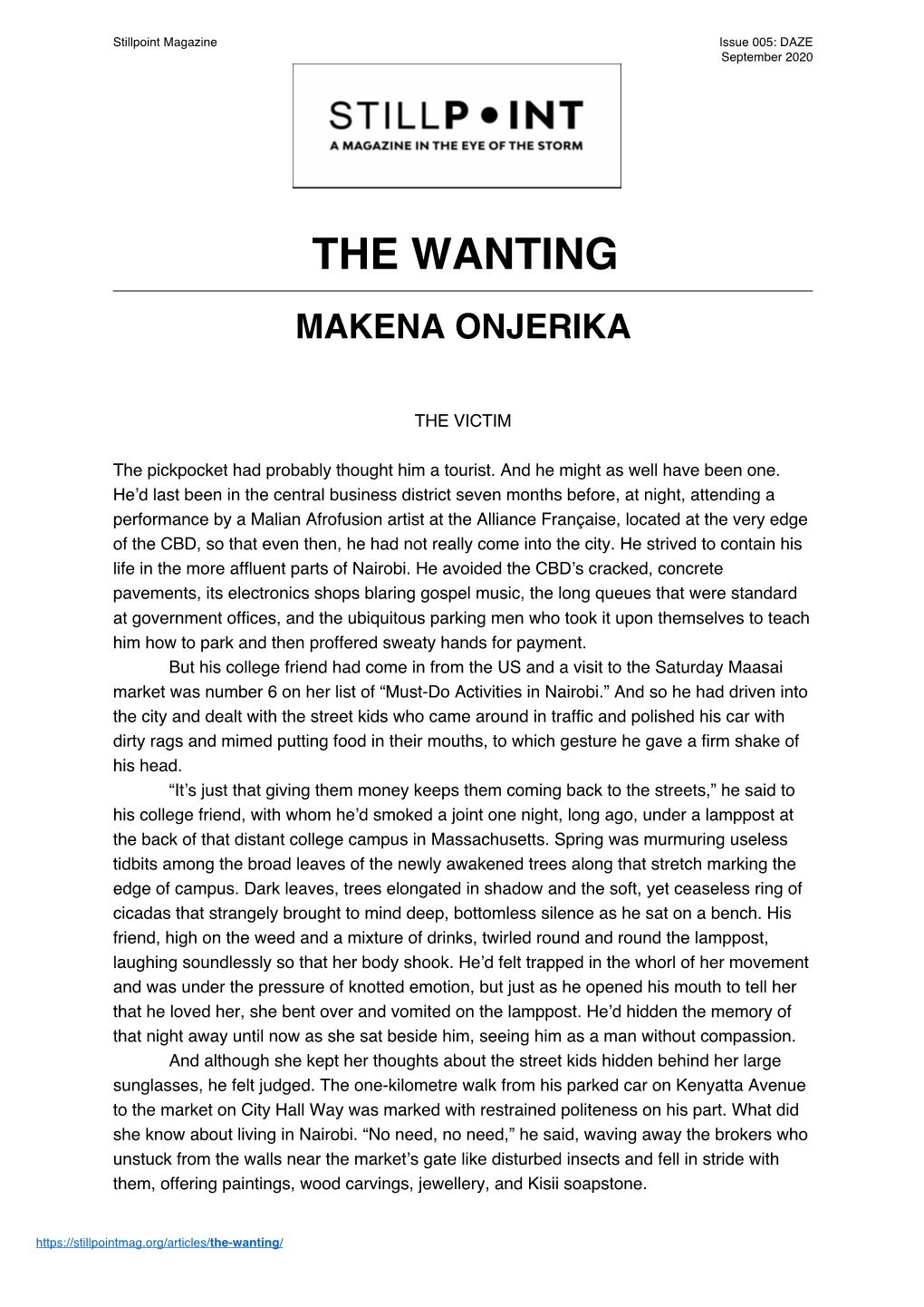 The Wanting Makena Onjerika