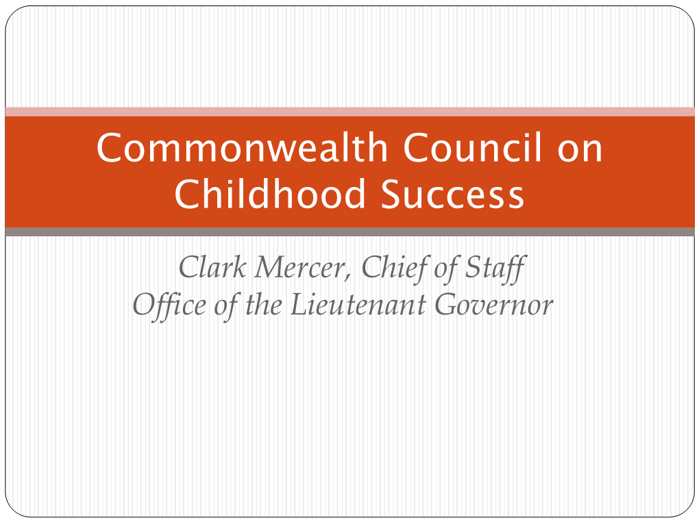 Commonwealth Council on Childhood Success