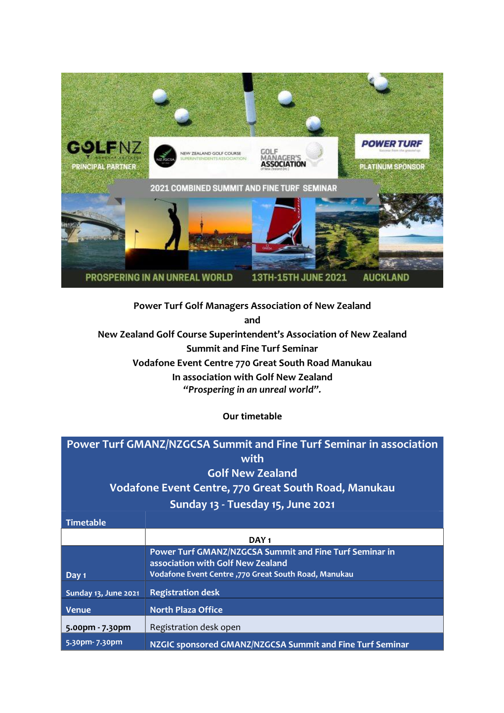 Power Turf GMANZ/NZGCSA Summit and Fine Turf Seminar In