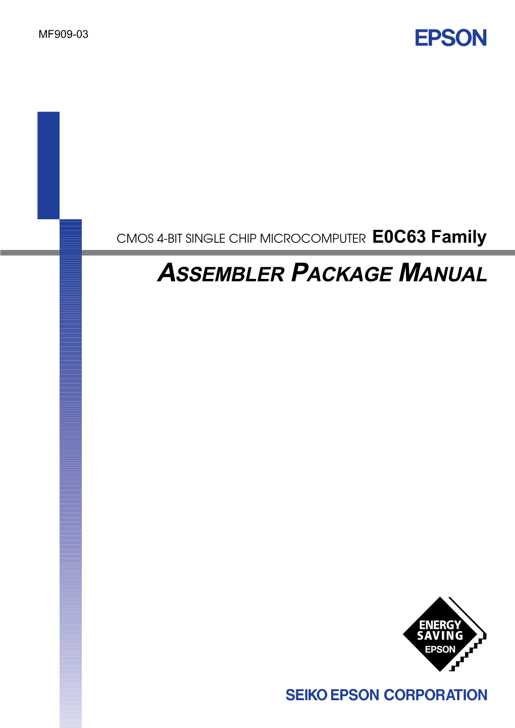 E0C63 Family Assembler Package Manual