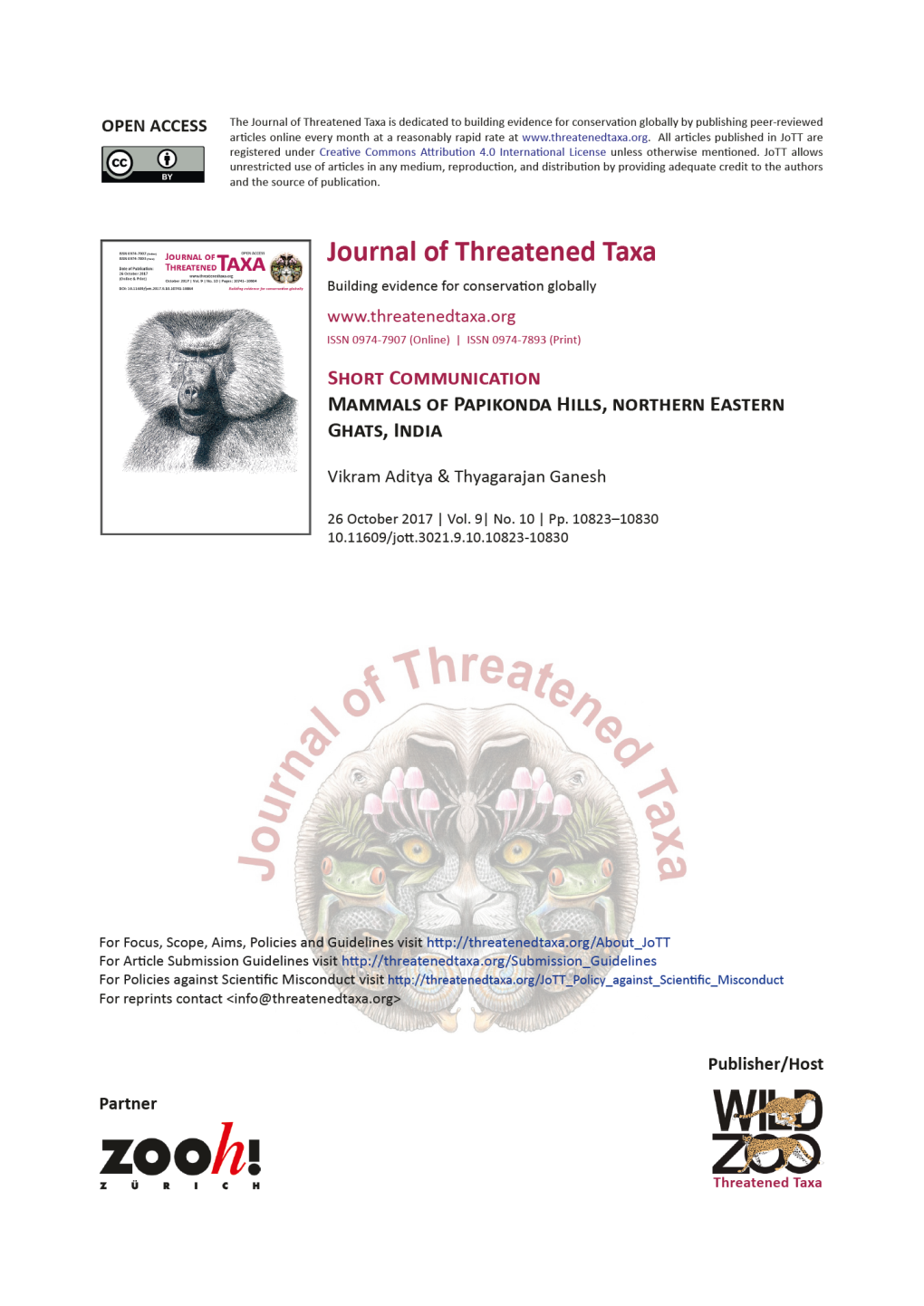 Journalofthreatenedtaxa