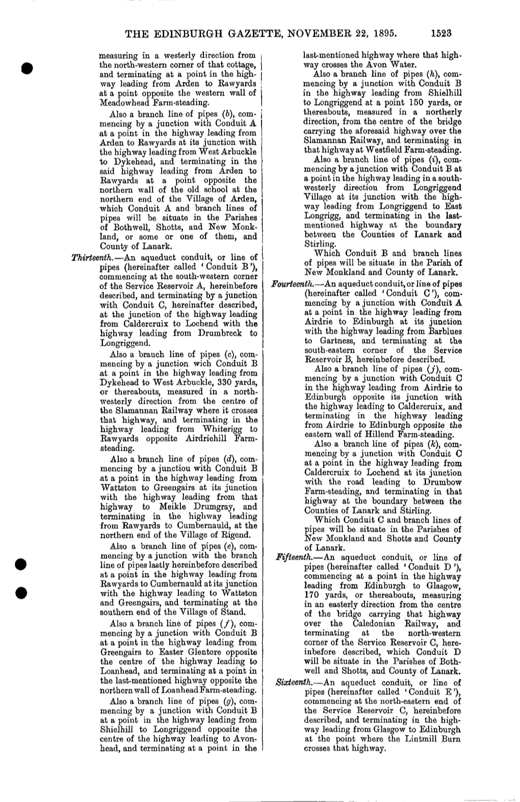 The Edinburgh Gazette, November 22, 1895. 1523