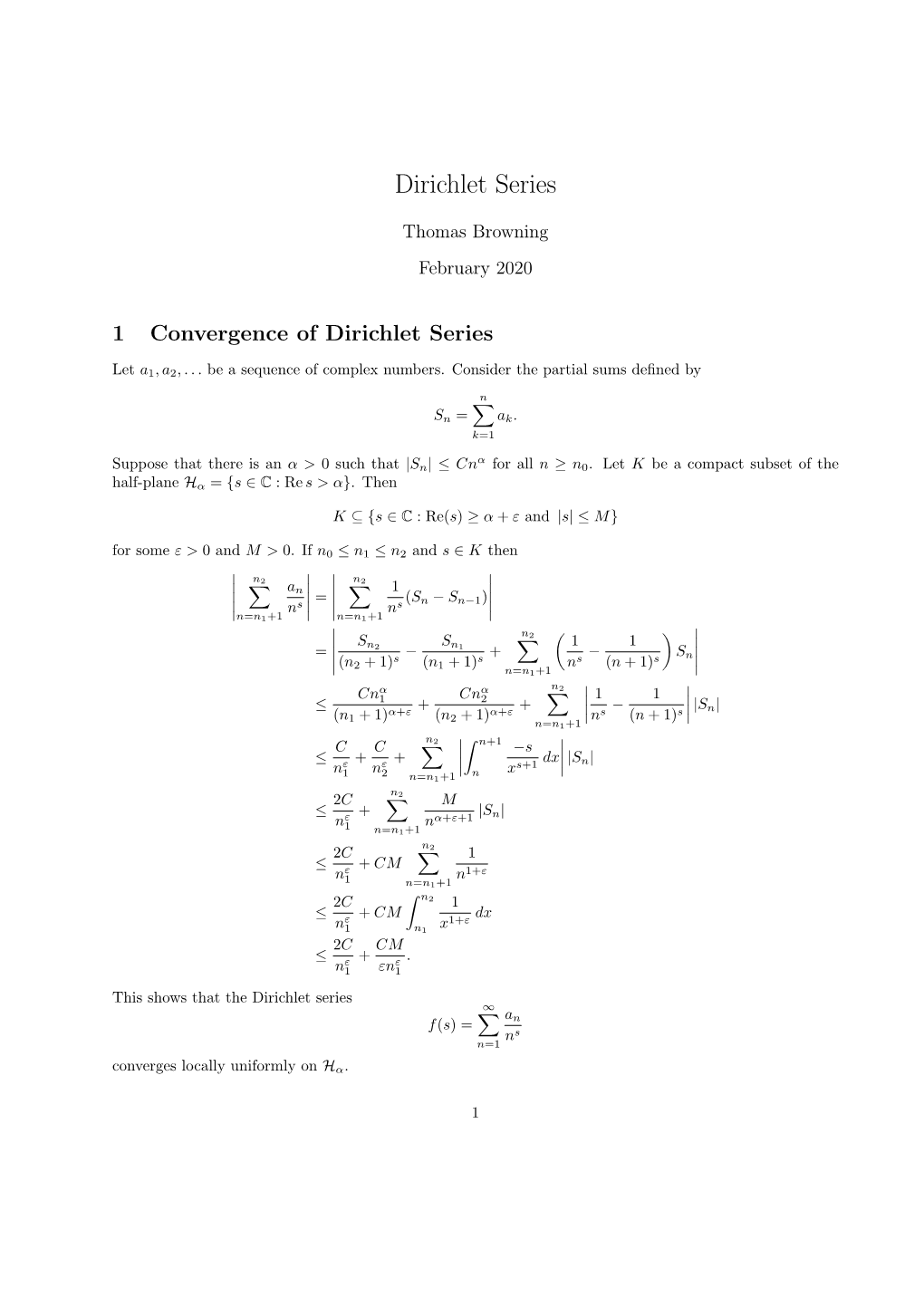 Dirichlet Series