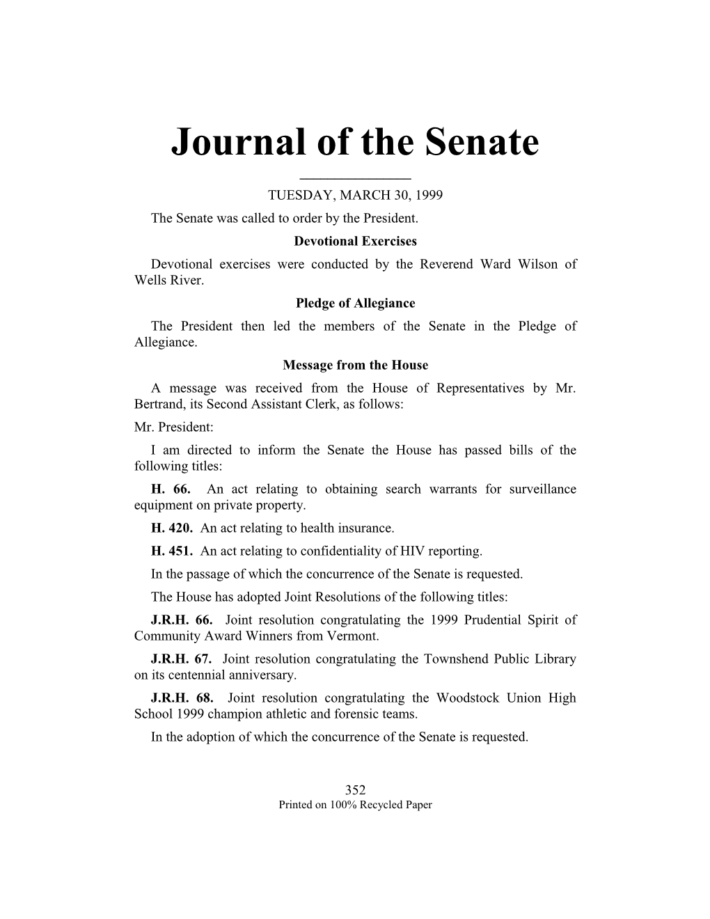 The Senate Was Called to Order by the President s1