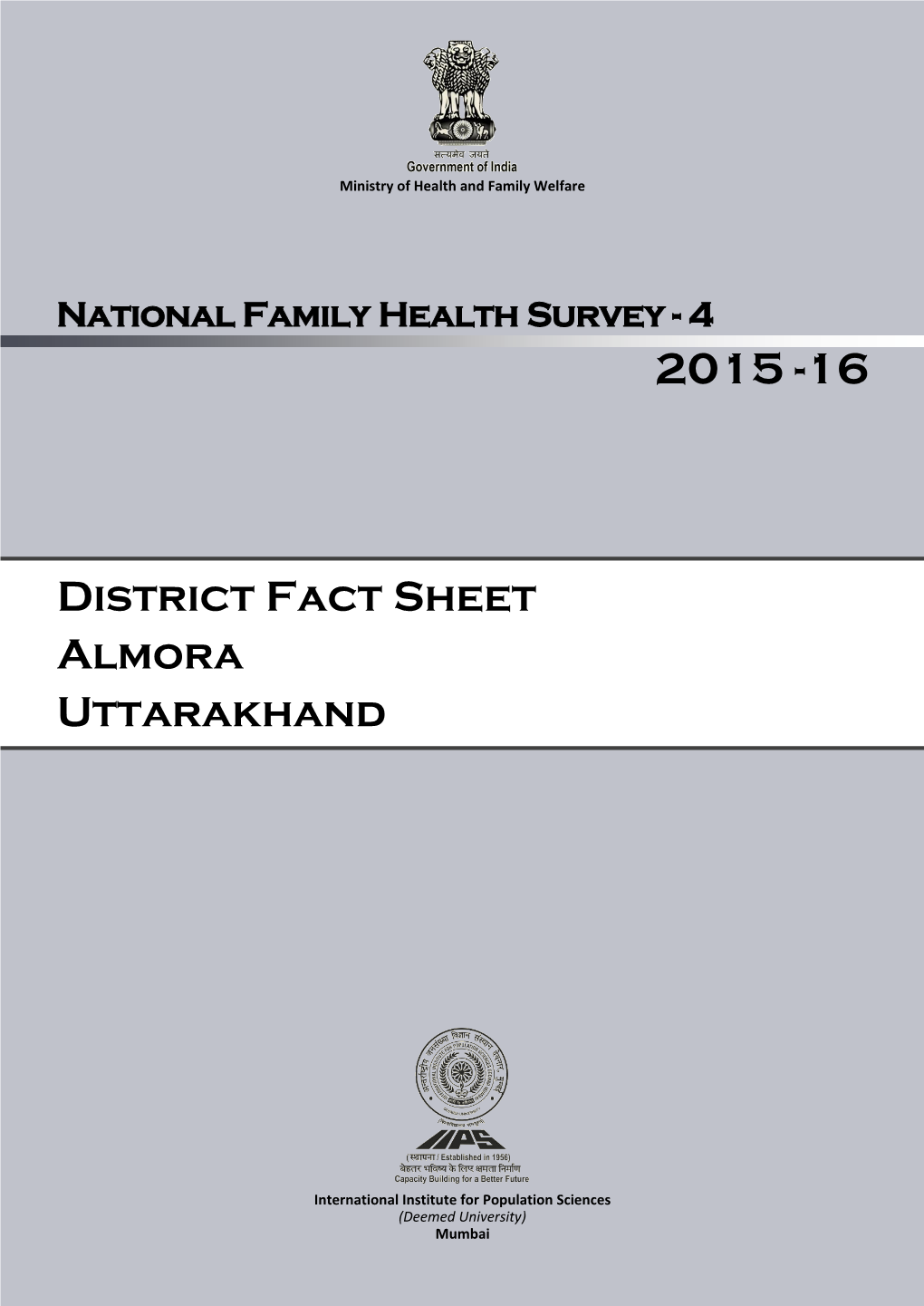 District Fact Sheet Almora Uttarakhand