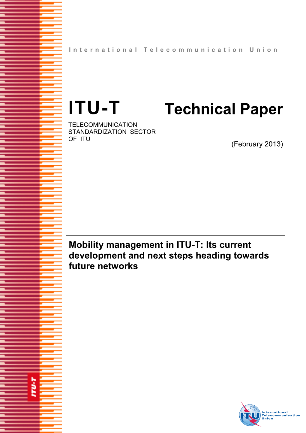 Technical Paper TELECOMMUNICATION STANDARDIZATION SECTOR of ITU (February 2013)