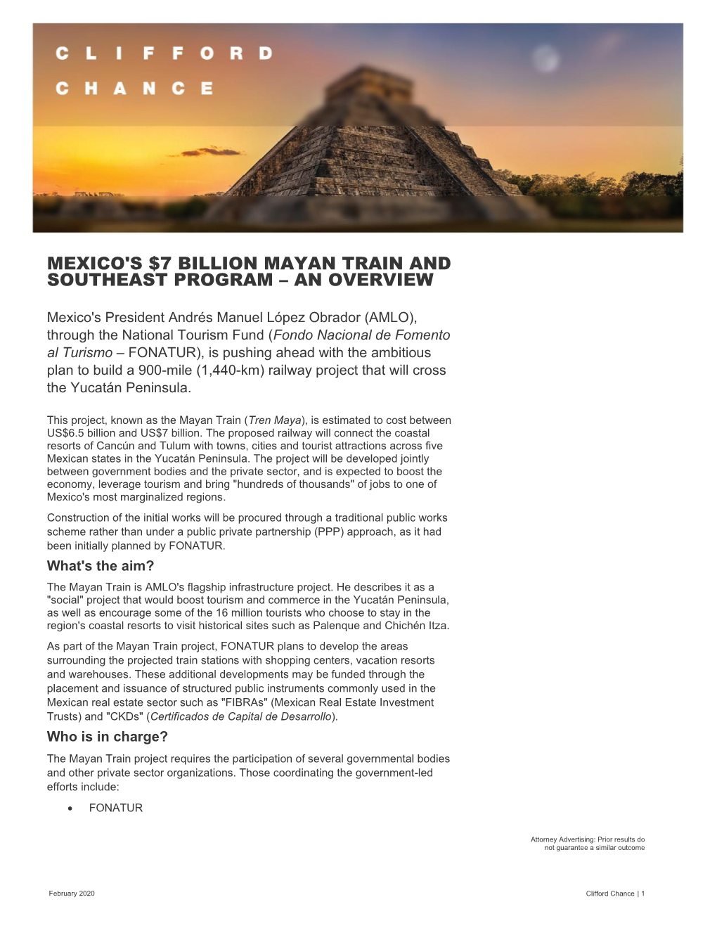 Mexico's $7 Billion Mayan Train and Southeast Program – an Overview