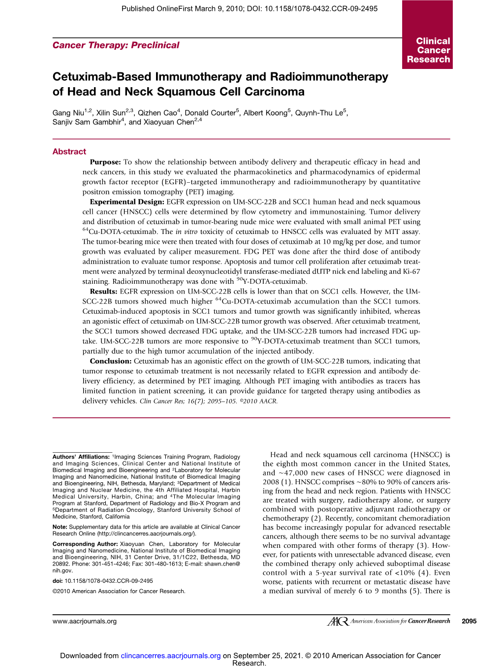 Cetuximab-Based Immunotherapy and Radioimmunotherapy of Head and Neck Squamous Cell Carcinoma