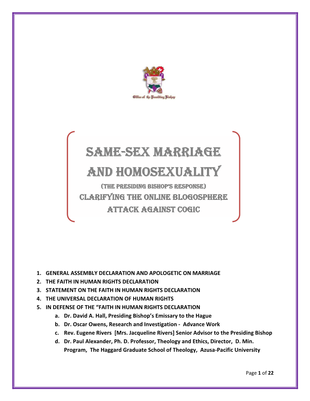 Same-Sex Marriage and Homosexuality