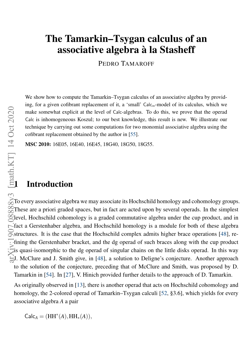 The Tamarkin–Tsygan Calculus of an Associative Algebra À La Stasheff