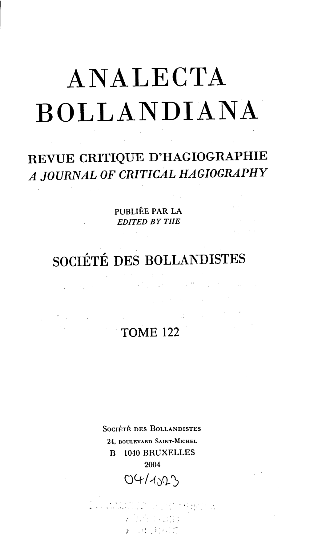 Analecta Bollandiana