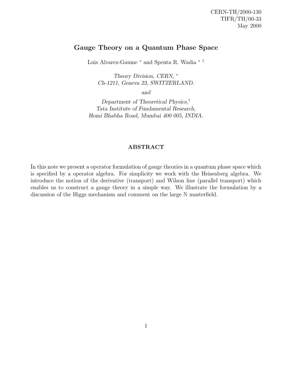 Gauge Theory on a Quantum Phase Space