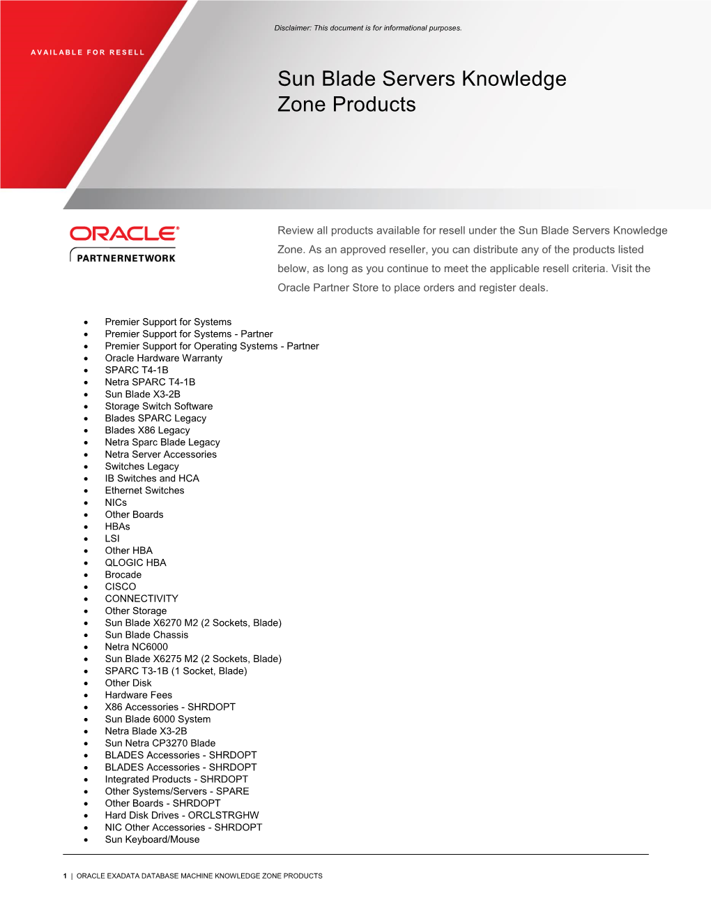 Sun Blade Servers Knowledge Zone Products