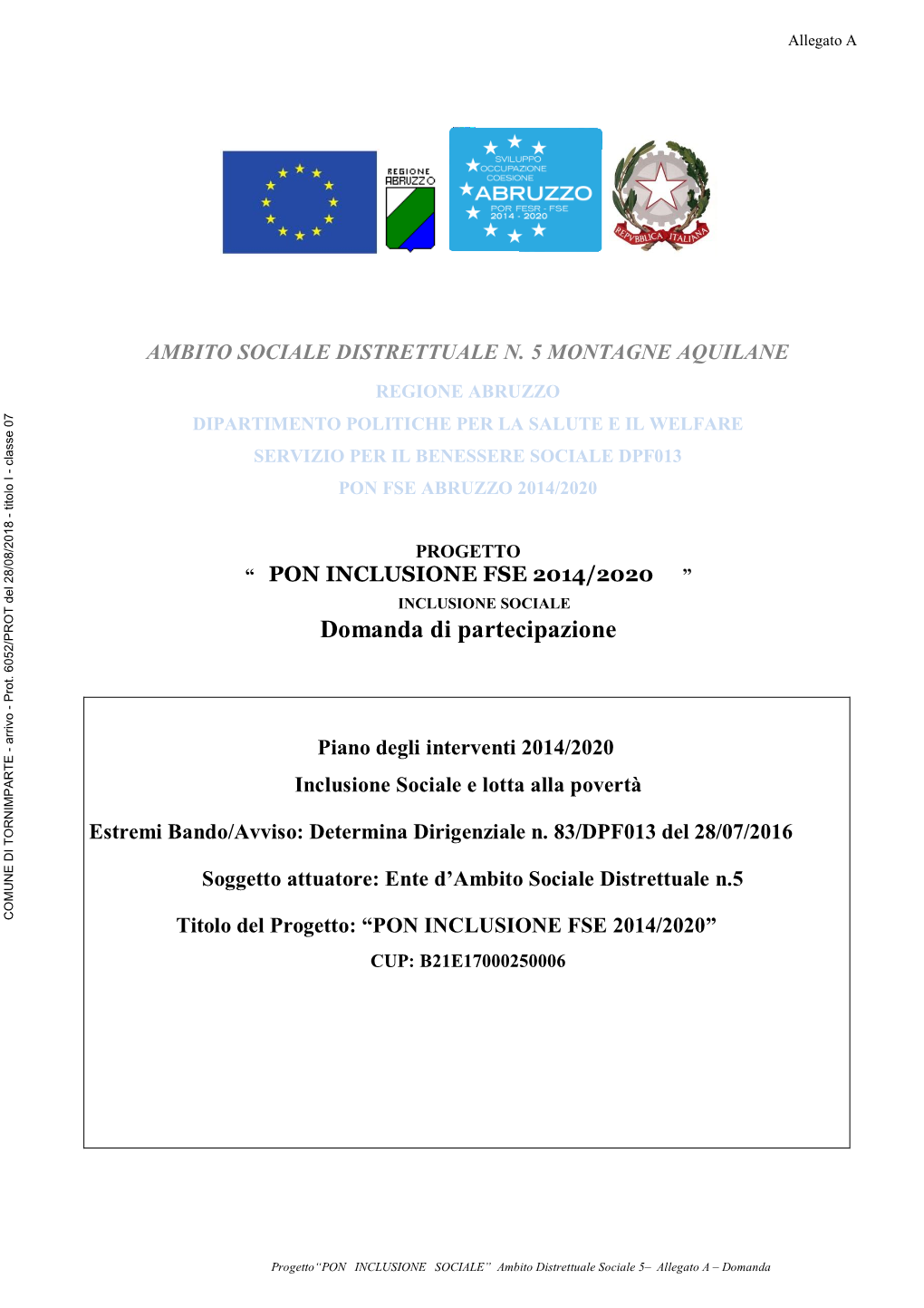 Domanda Di Partecipazione