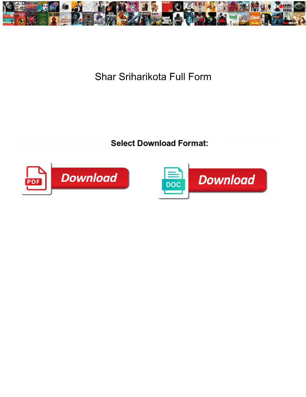 Shar Sriharikota Full Form