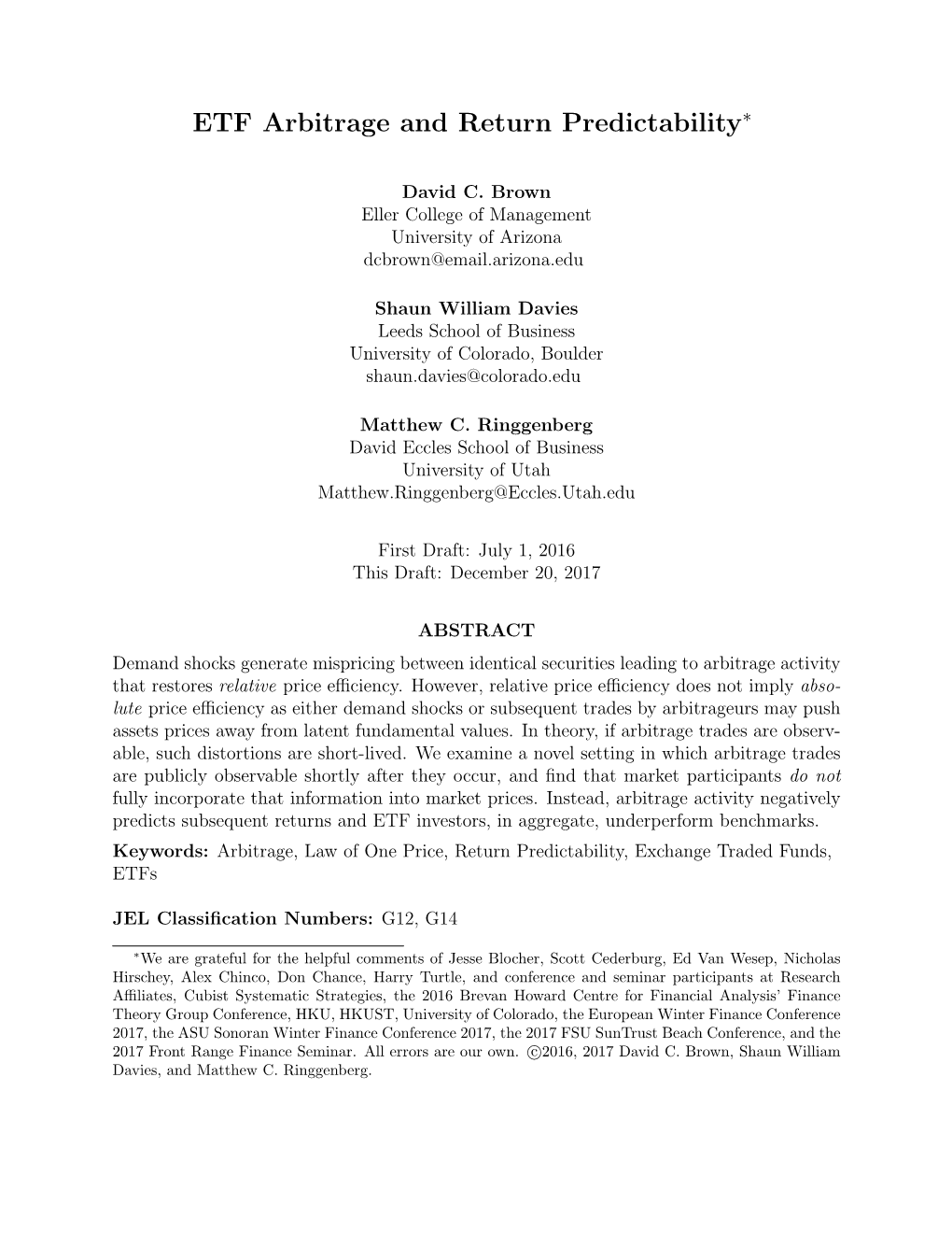 ETF Arbitrage and Return Predictability∗