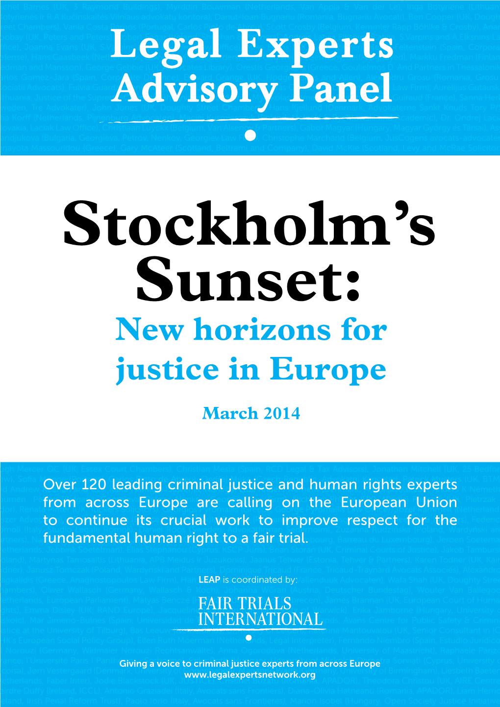 New Horizons for Justice in Europe