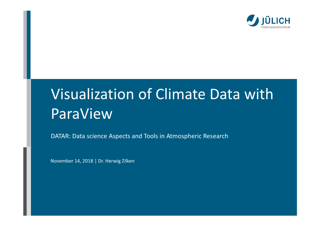 Visualization of Climate Data with Paraview