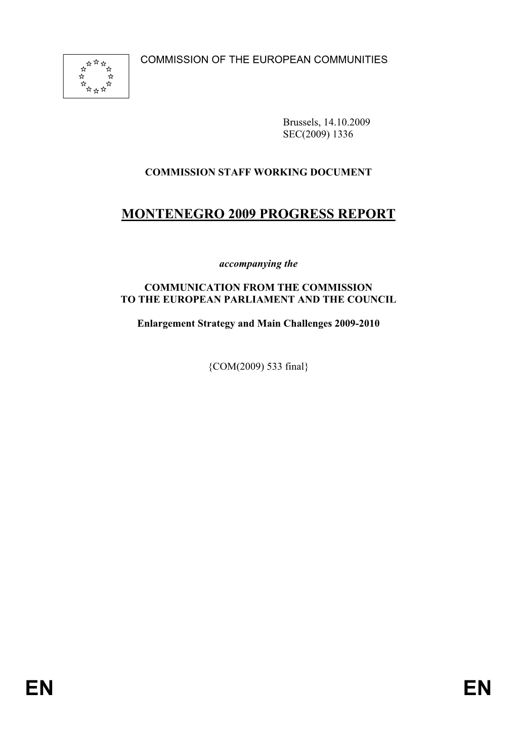 Montenegro 2009 Progress Report