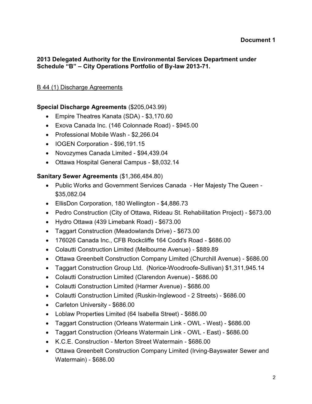 Document 1 2013 Delegated Authority for the Environmental Services